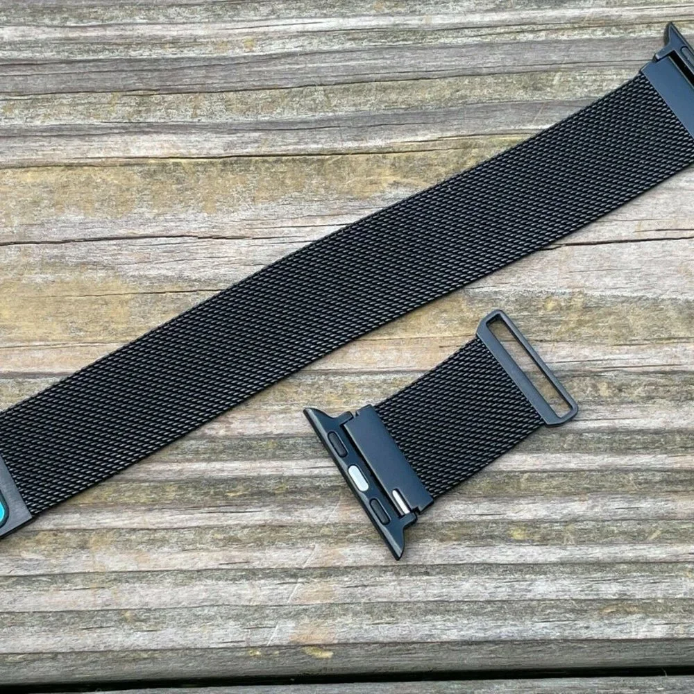 Unbranded Replacement Band For iWatch Apple Black Mesh Chain Strap Size 38-40mm